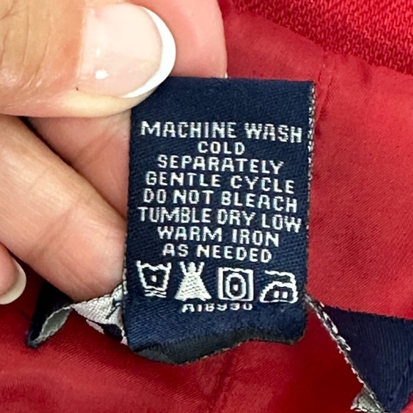 Denim&Co.Red Denim Long Line Jacket Button Front Pockets size Medium Oversized - Picture 9 of 14